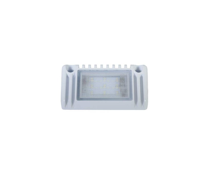 Raycharm 5" RV & Boat Exterior LED Work Lighting Fixture, 40Â° Down Angle Flood Beam, 6000K Cool-White, 12V/24V DC, High Lumen Output Low Current Draw, Waterproof White Finish, 1-Pack - Image 2